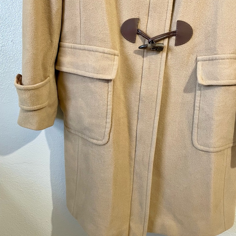VTG Lauren Ralph Lauren Wool Cashmere Toggle Duffle Coat Womens Sz 12 Hooded Lng - Picture 12 of 16